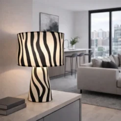 Zany Zebra bordlampe 43cm svart/hvit