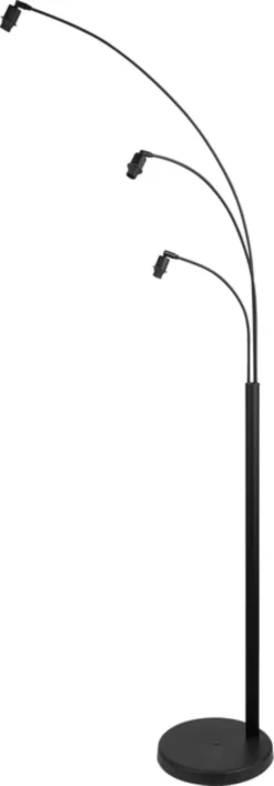 Zeba gulvlampe uten skjermer 3lys 207cm sort