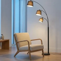 Zeba gulvlampe uten skjermer 3lys 207cm sort